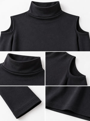 t-shirt in Black with cutout and hip-length