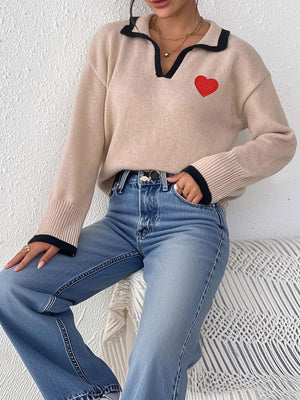 100% polyester Care instructions: Machine wash cold pullover sweater in Khaki with relaxed silhouette