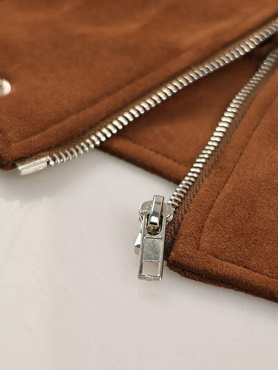 moto jacket in Brown