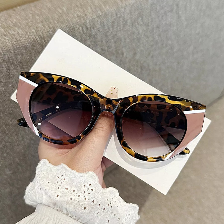 brown sunglasses with leopard-print and N/A