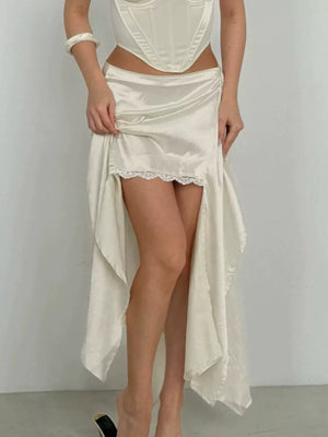 Apricot midi skirt with midi and wrap
