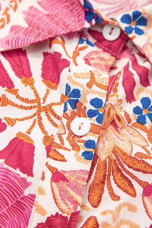 Fall Flower Print Long Sleeve Mini Dress in Dusty Pink, view 12