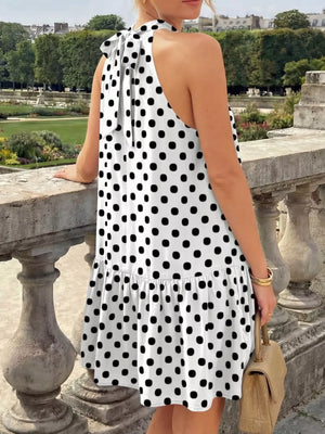 classic mini dress in black with halter