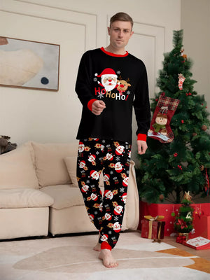 black pajama set with long sleeve and long sleeve
