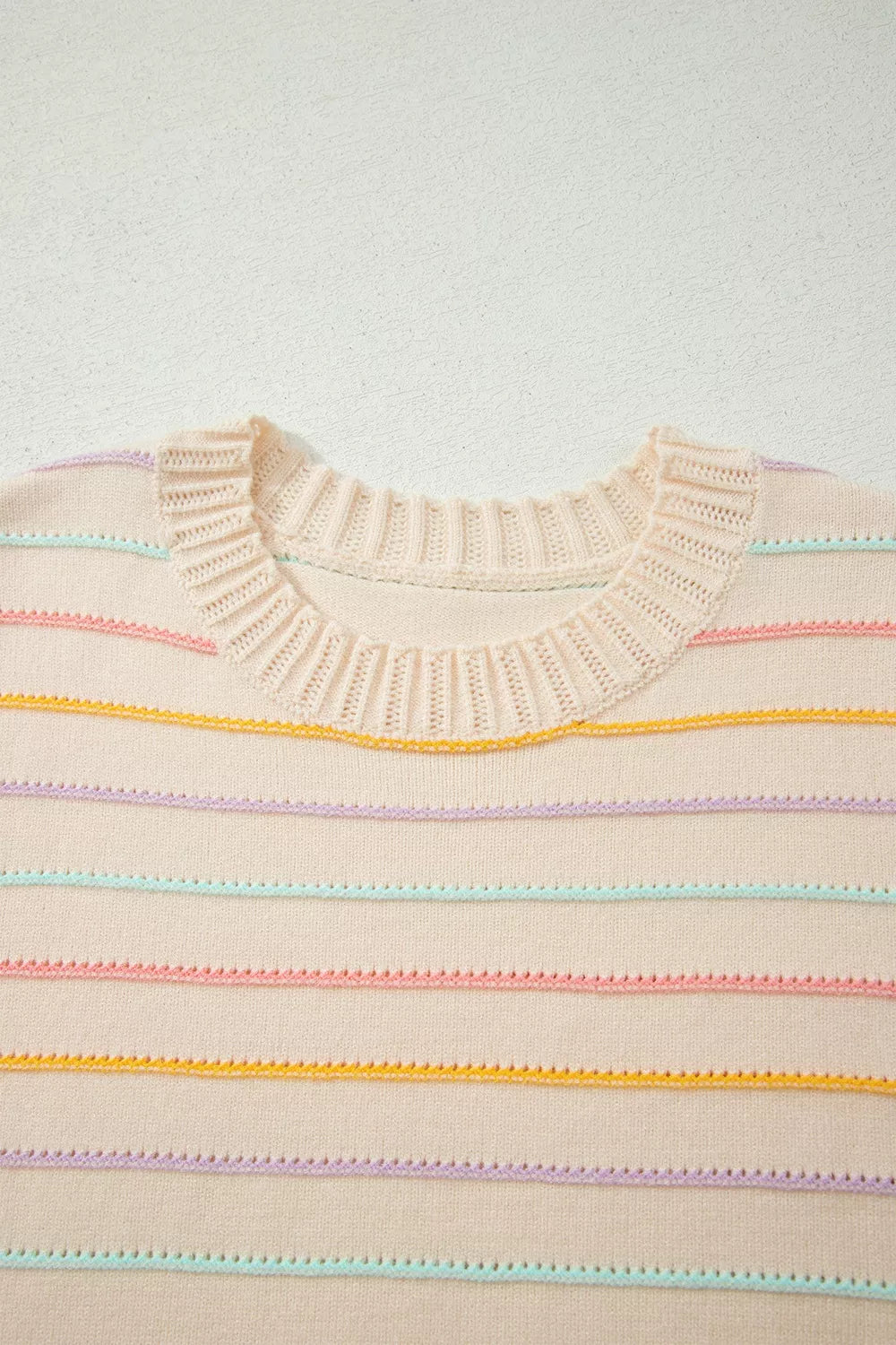 ivory regular crewneck sweater with crew neck