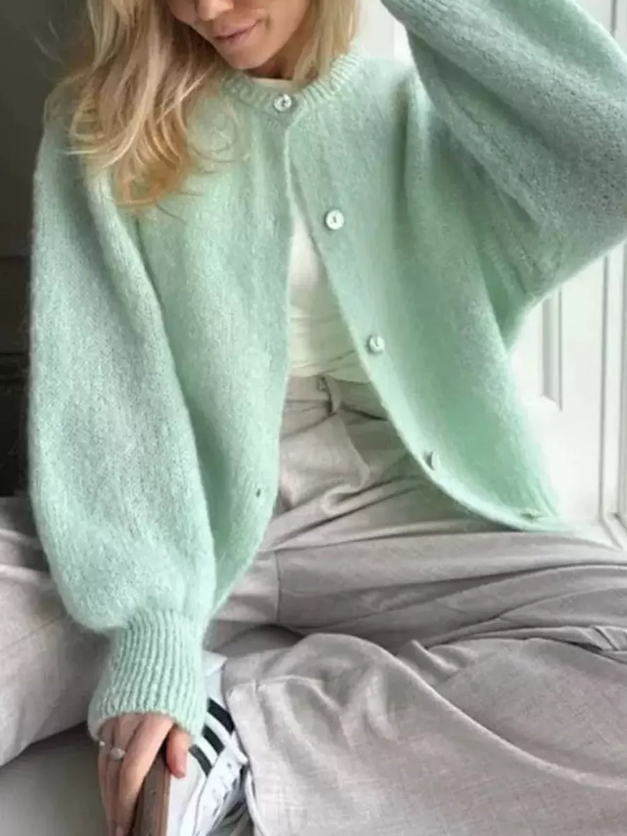 Ribbed Long-sleeve Top in Red