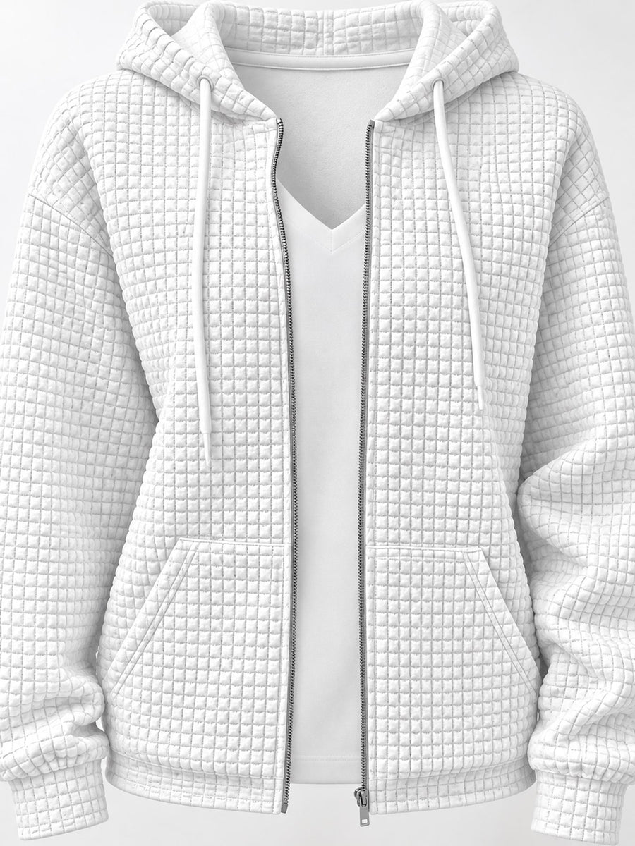 blush pink relaxed zip hoodie with hooded