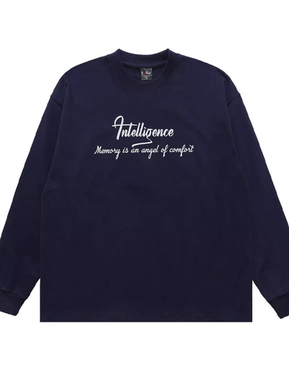 Black Crew-neck Graphic Long-sleeve Top