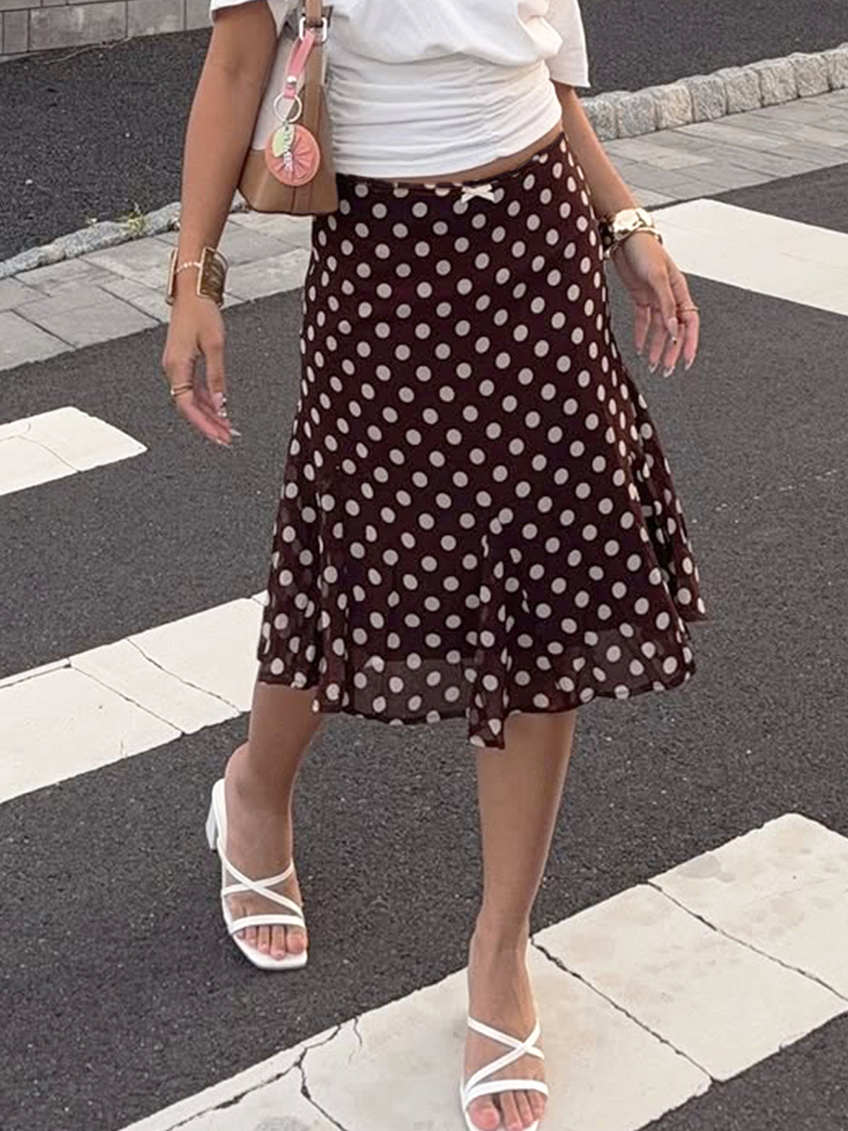 Charming A-line Skirt With Bow Detail