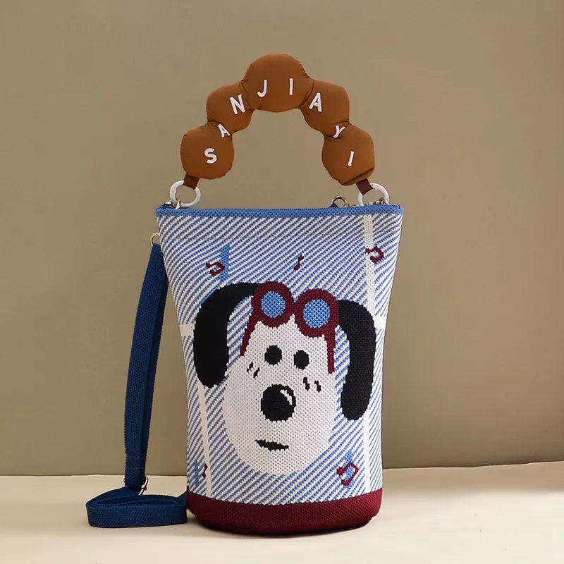 Style C Bucket Crossbody Bag With Beaded Handle