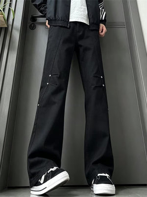 100% polyester Care instructions: Machine wash cold wide-leg jeans in Green with wide-leg silhouette