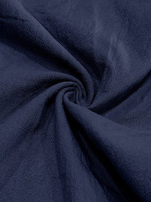Navy Blue Classic Short Sleeve Button-down Shirt With Pockets