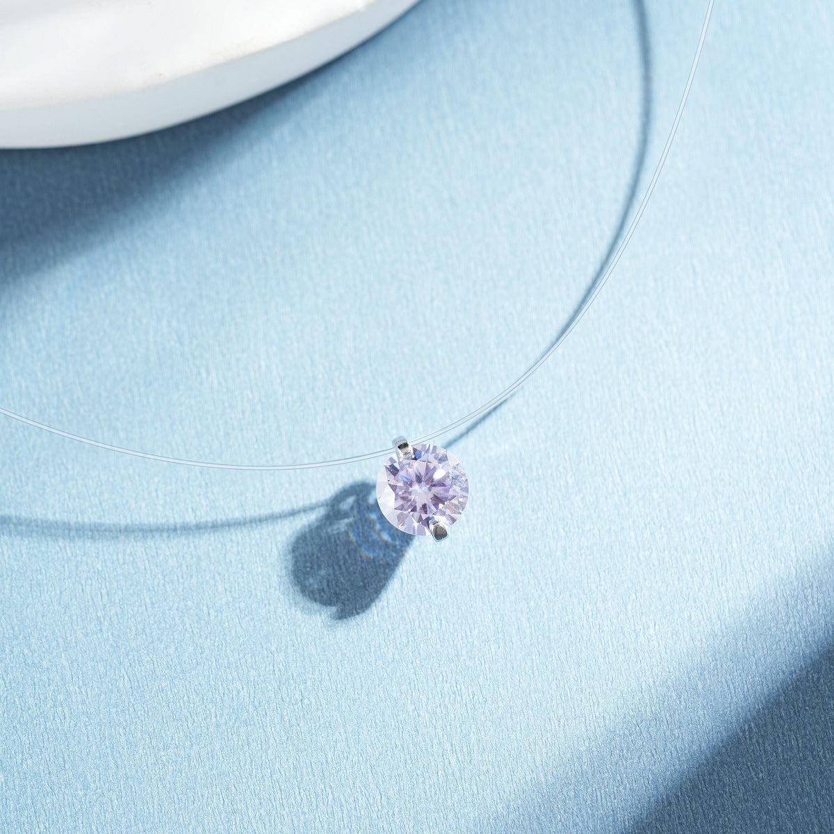 lavender necklace with choker and hook-and-eye