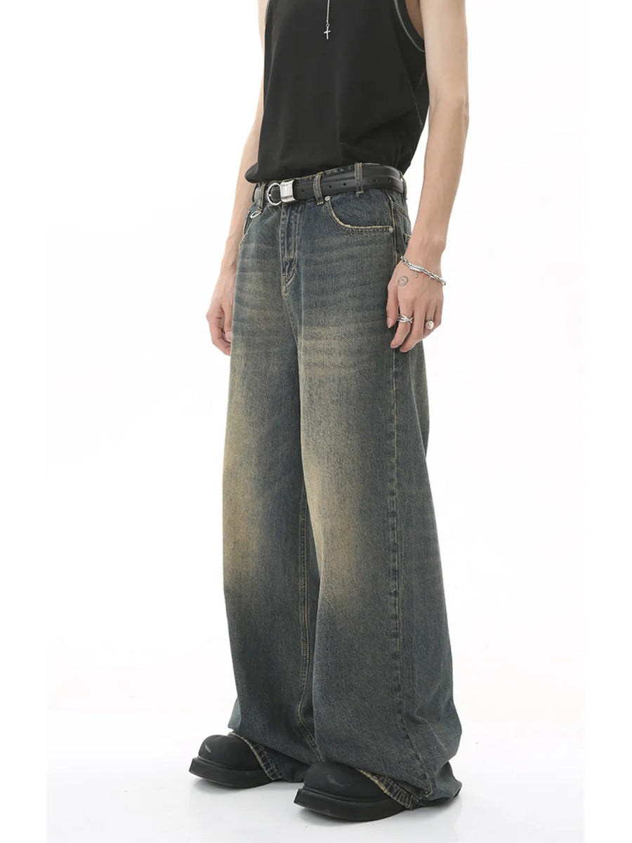 Men S Full Size Vintage Wash Wide Leg in Vintage Yellow