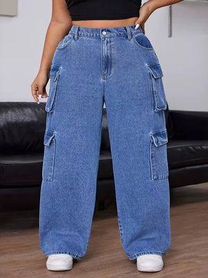 95%cotton,5%spandex Care instructions: Machine wash cold wide-leg jeans in Peacock Blue with loose silhouette