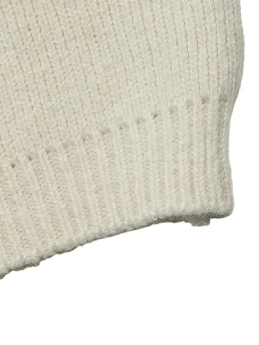 Four-leaf Clover Open Front Cardigan in Beige with open-front