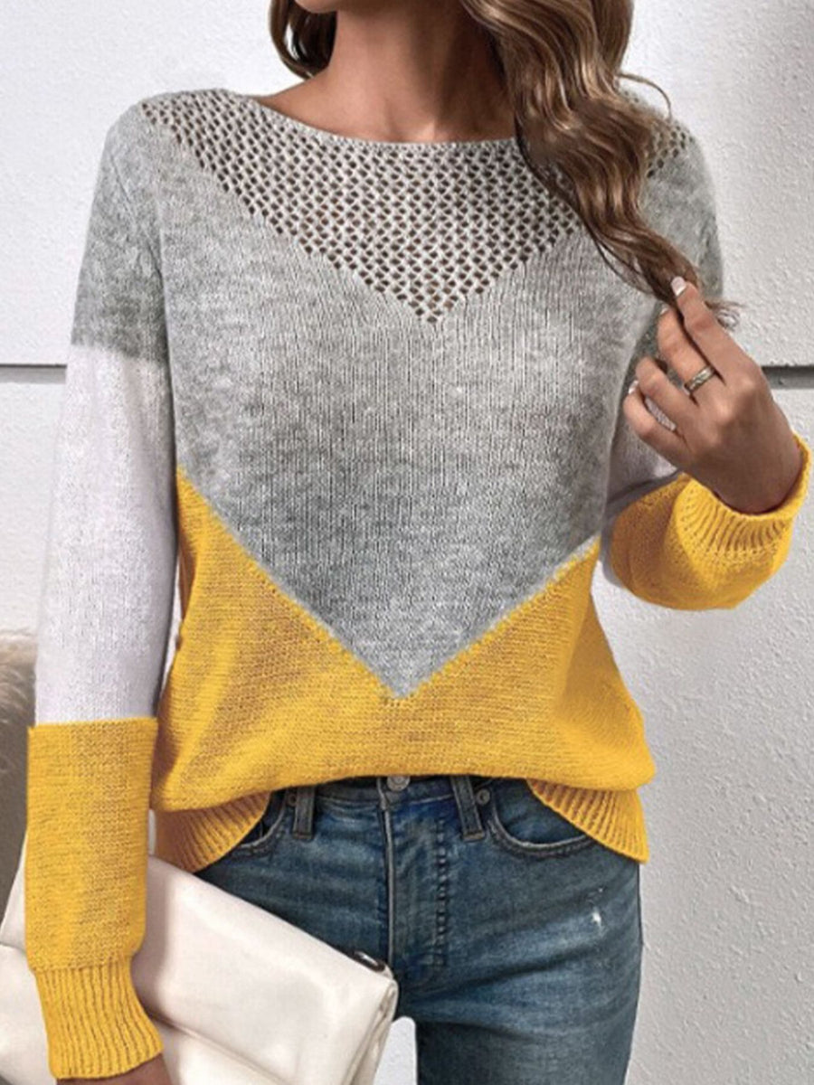 white regular pullover sweater with boat neck