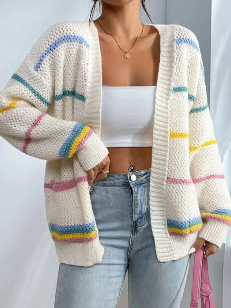classic cardigan in Pink with v-neck