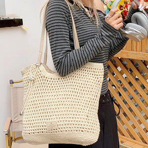 cream tote with lined and not applicable