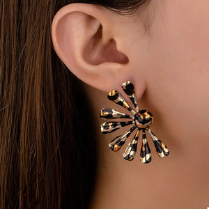 Multi-color earrings with 1.8 inches and post-back