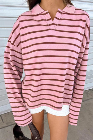 95% cotton, 5% elastane Care instructions: Machine wash cold polo shirt in Dusty Pink with relaxed silhouette