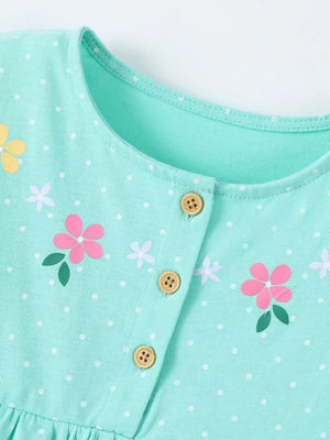 Children's Bunny Print Button Detail Dress option 3