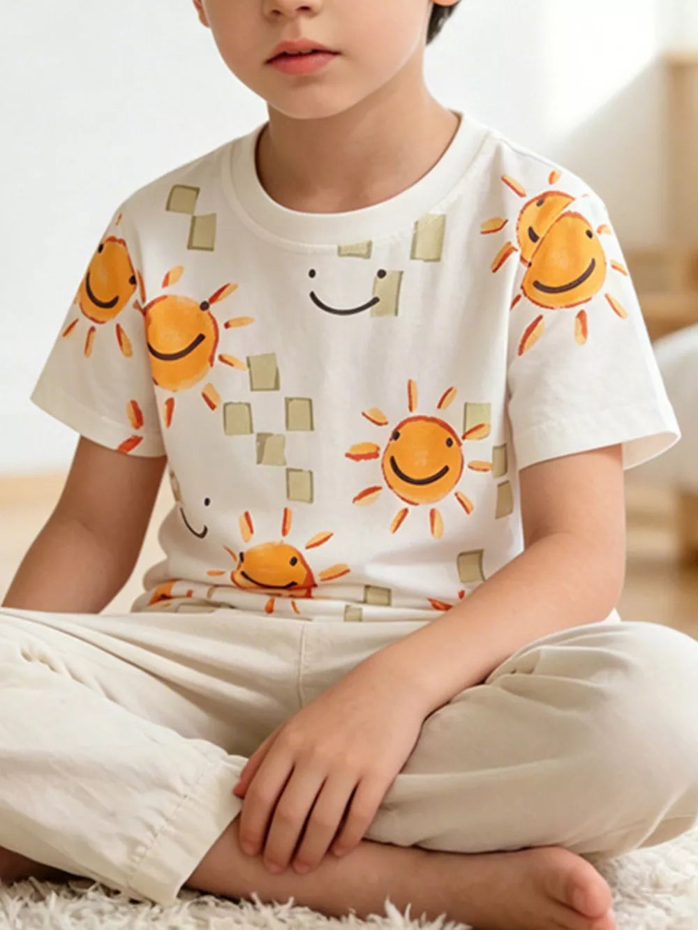 Children's Smiley Sun Print T-shirt