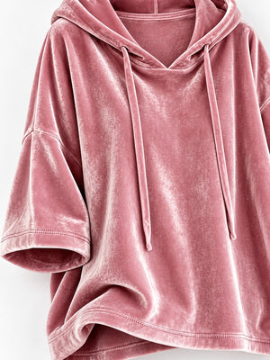Gold pullover hoodie with hip-length and pullover