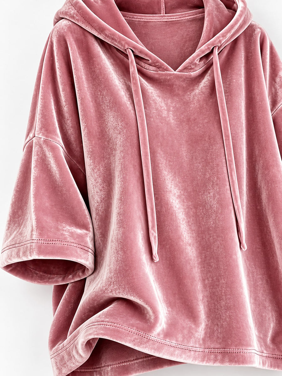 Gold pullover hoodie with hip-length and pullover