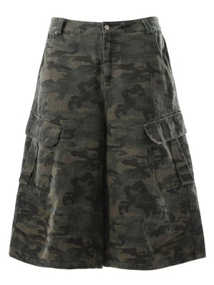 Green Camouflage Men's Camouflage Cargo Capris