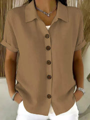 Full Size Button Up Short Sleeve Shirt in Army Green, view 18