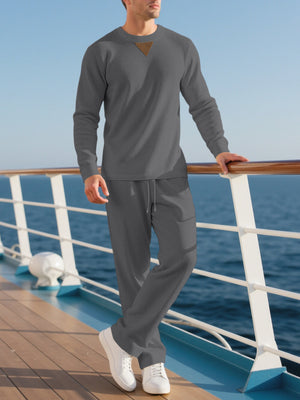 95%polyester,5%spandex Care instructions: Machine wash cold pajama set in Grey with relaxed silhouette