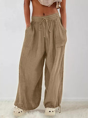 95% polyester, 5% elastane Care instructions: Machine wash cold wide-leg pants in Moss with loose silhouette