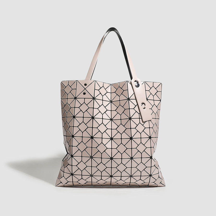 handbag in Milk Tea with geometric and geometric paneling