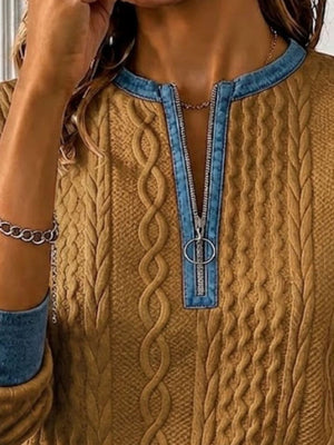 sweatshirt featuring cable knit in charcoal with 100% polyester Care instructions: Machine wash cold texture