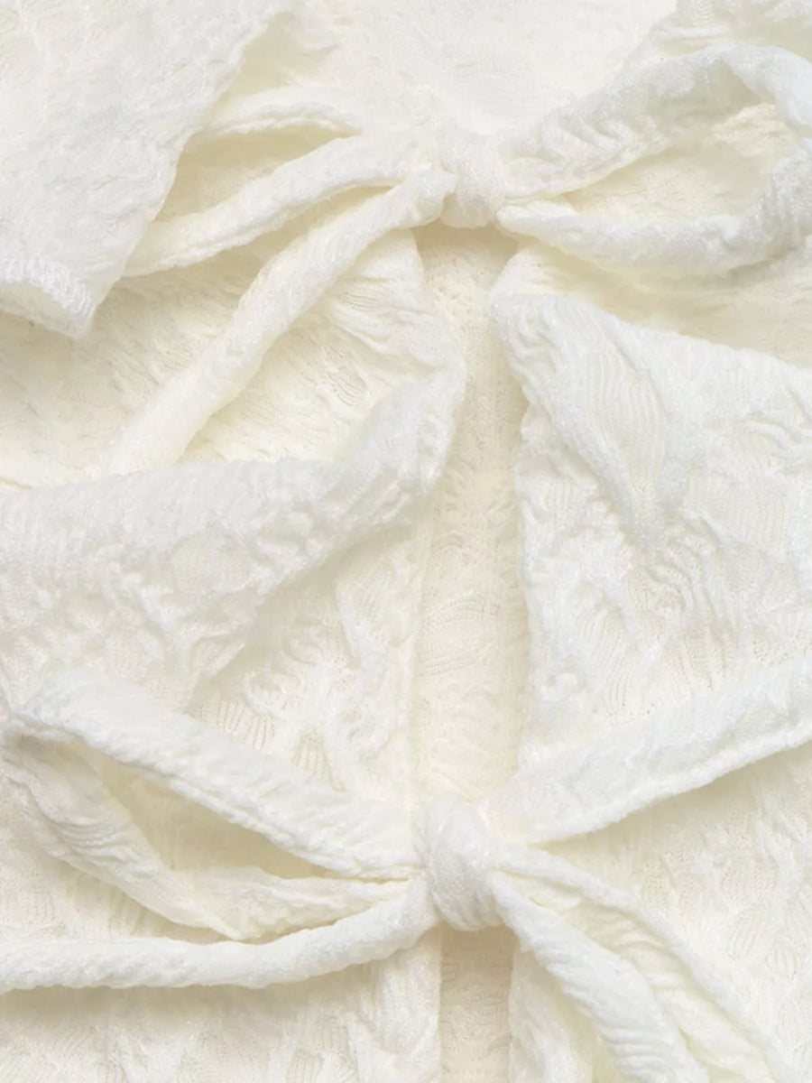 Ruffled Long-sleeve Tie-front Blouse option 7