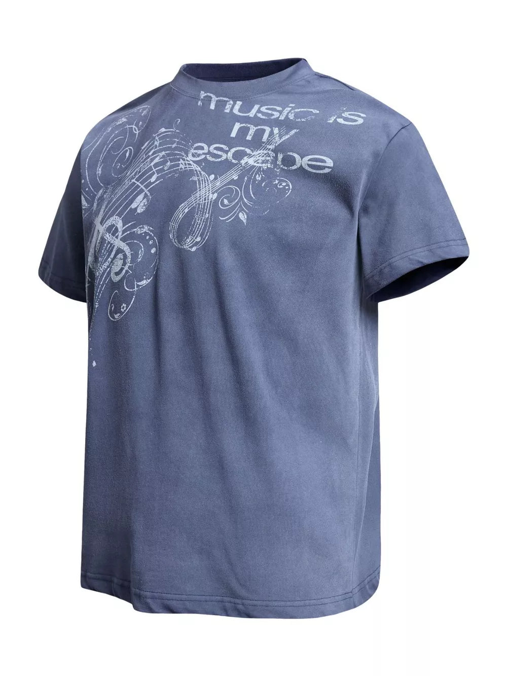 Blue Men's Round Neck Short Sleeve T-shirt