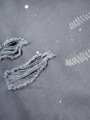 Men's Distressed Wide-leg Denim Capris option 5