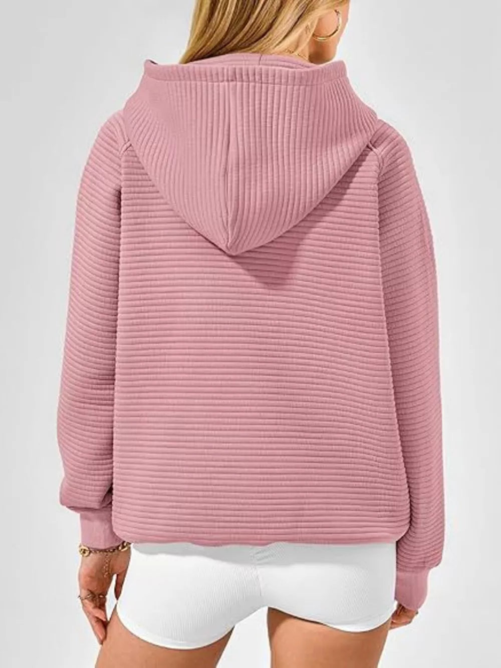 pullover hoodie in Green with ribbed and kangaroo pocket