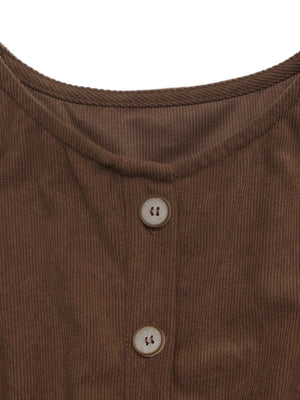 classic maxi dress in Coffee Brown with round neck