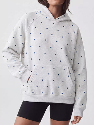 cream relaxed pullover hoodie with hooded