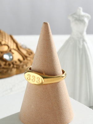 ring featuring numeric motif in Gold with 18K Gold-Plated,Stainless Steel Care instructions: Avoid wearing during exercise