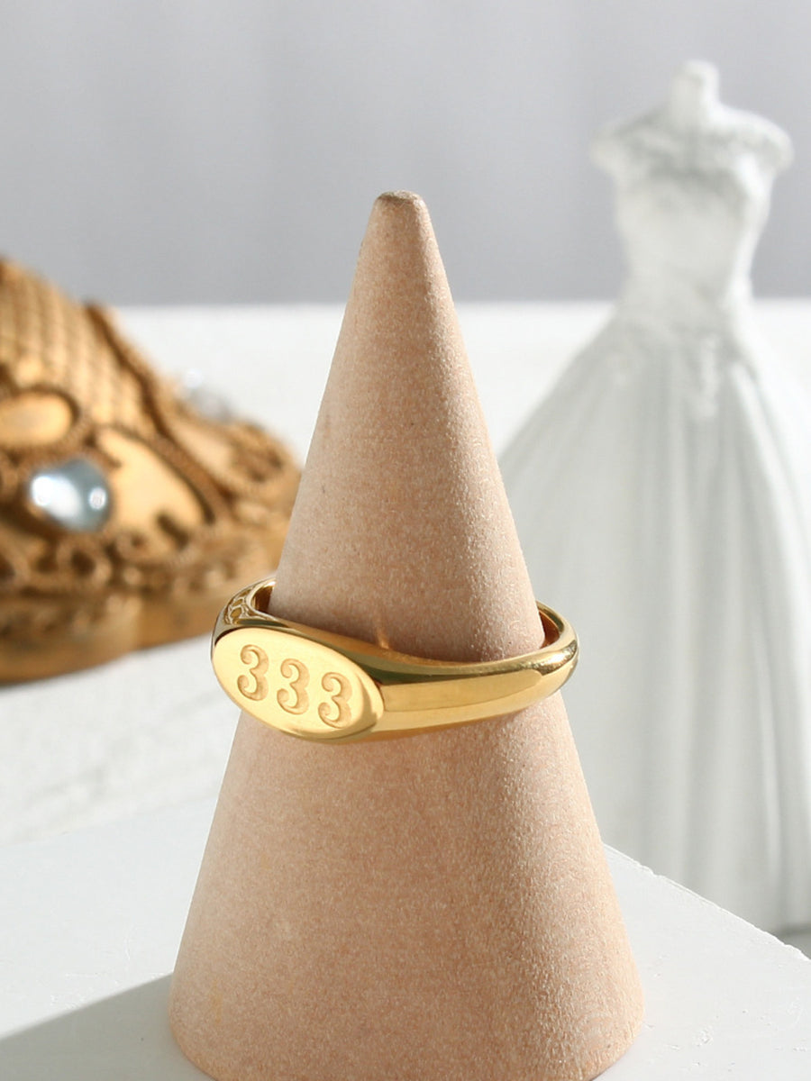 ring featuring numeric motif in Gold with 18K Gold-Plated,Stainless Steel Care instructions: Avoid wearing during exercise