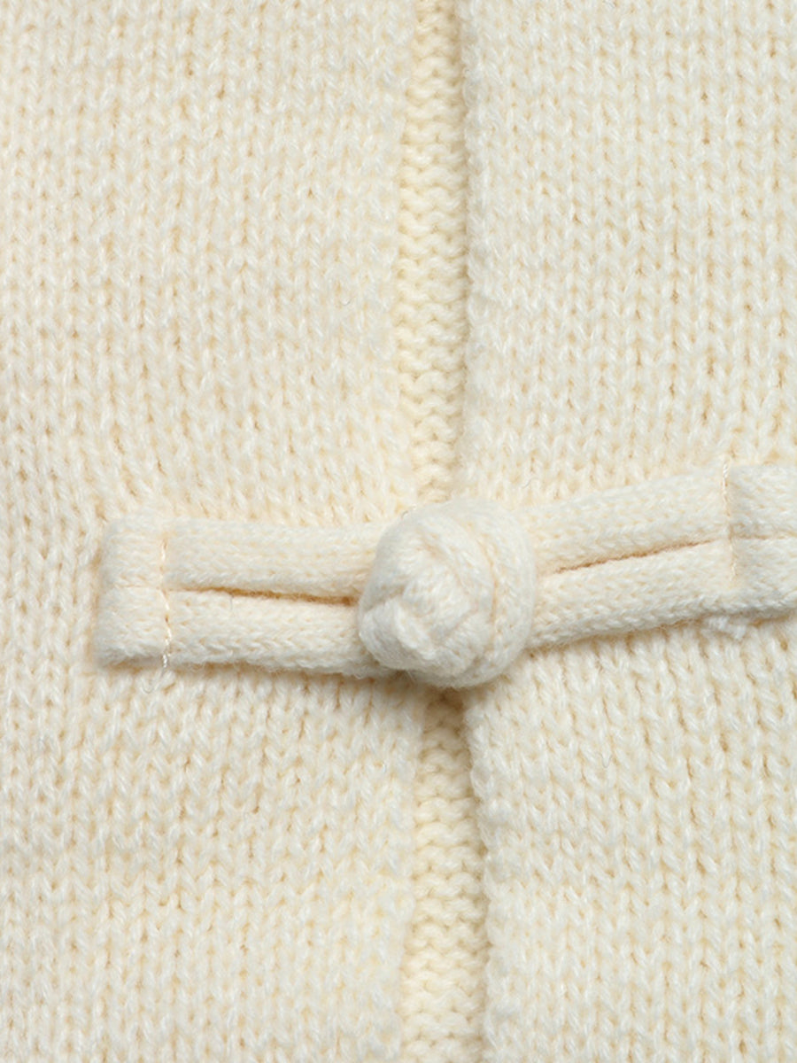 Apricot relaxed cardigan with mandarin collar