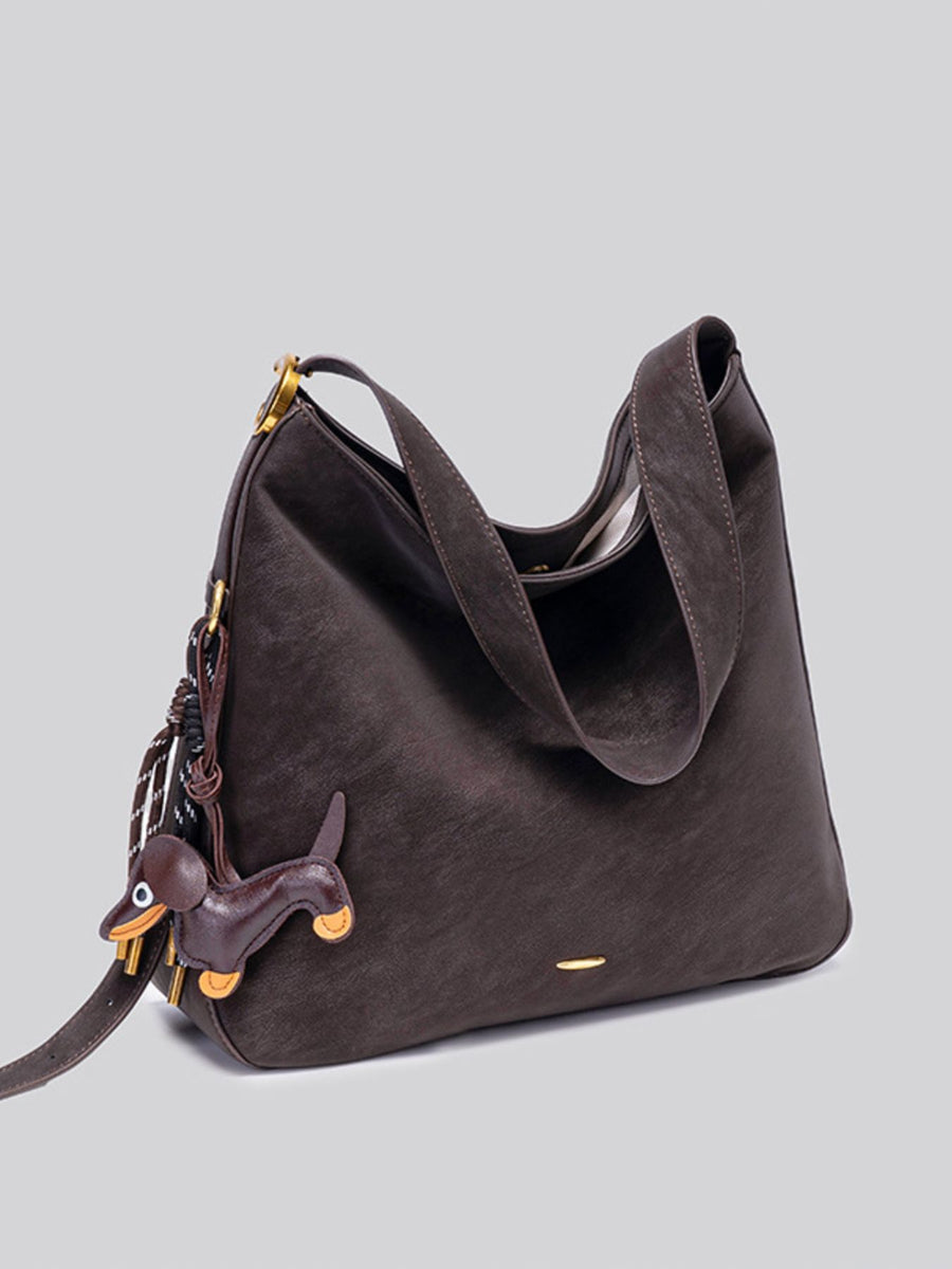 Soft Touch Hobo Shoulder Bag in Brown