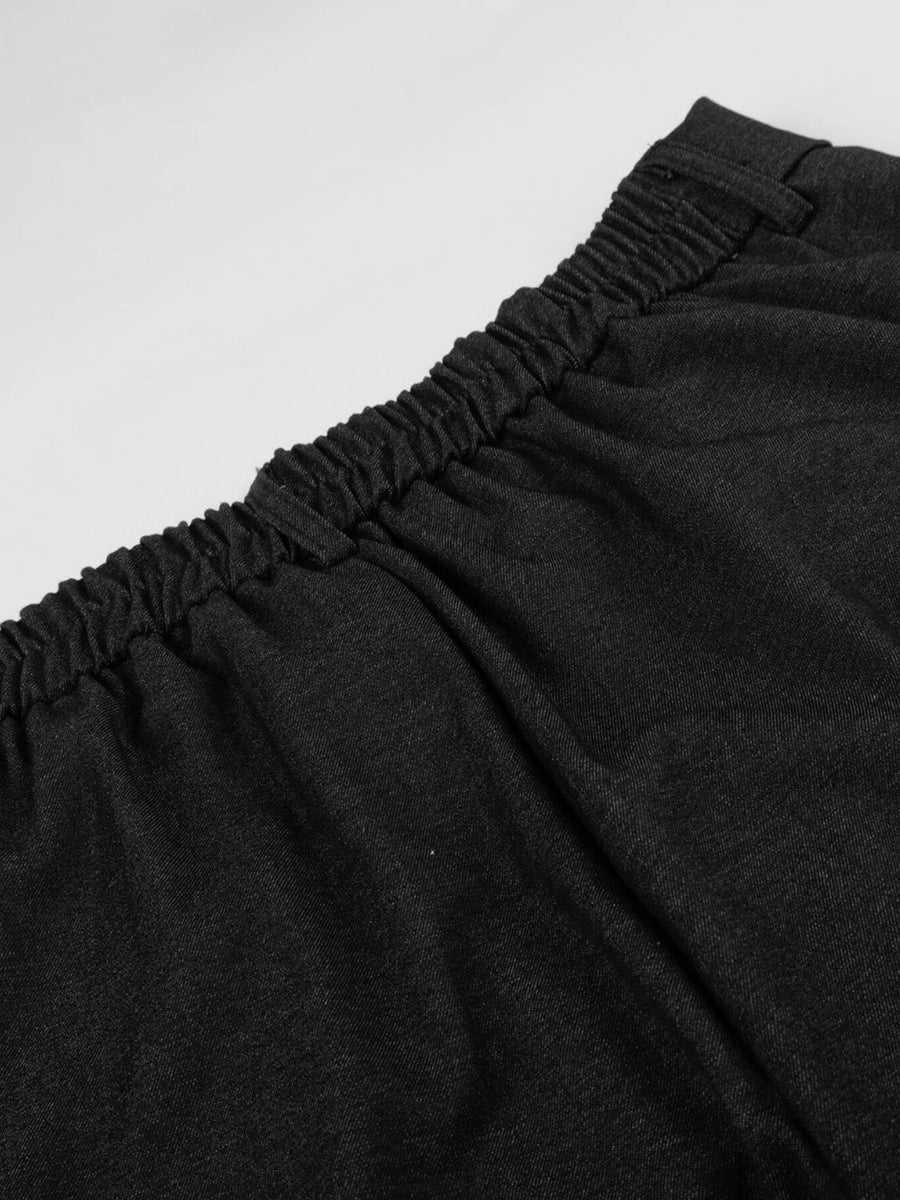 wide-leg pants in Blue with pocketed and full-length