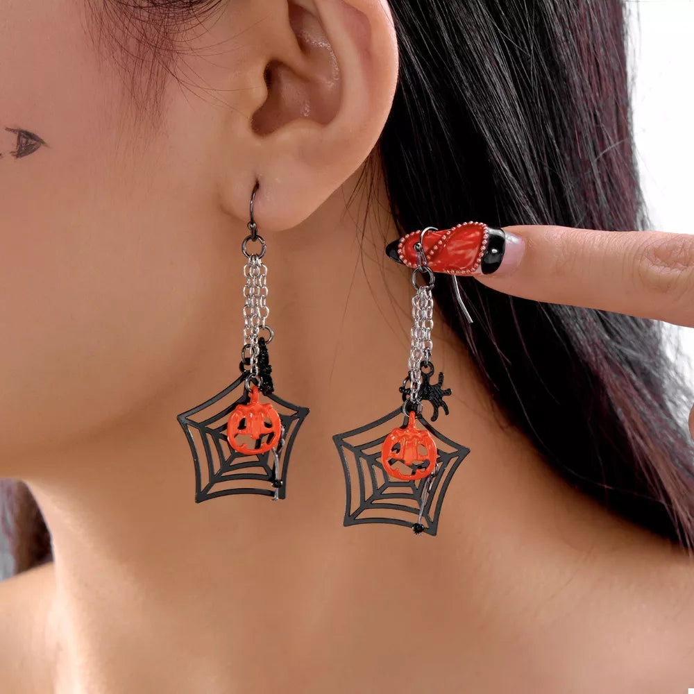 black earrings with novelty and null