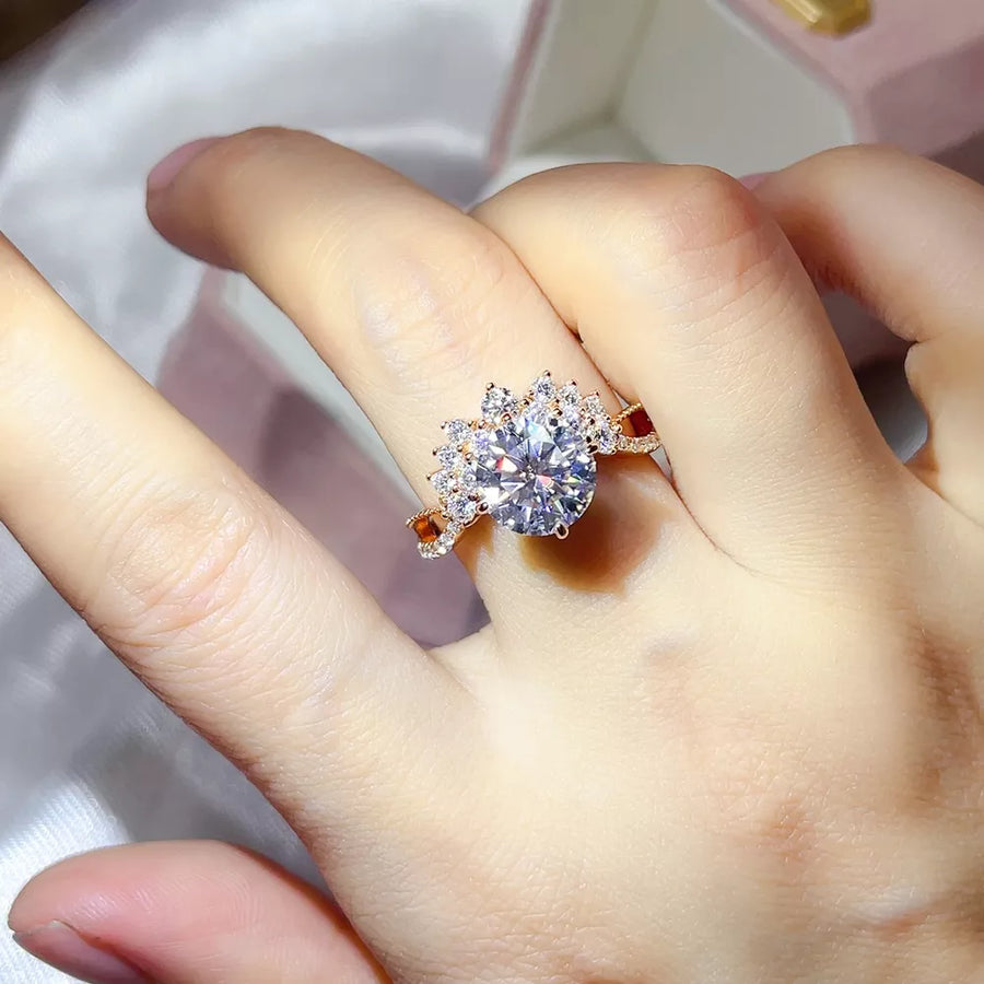 0.3 Carat Moissanite Sculpted Sterling Silver Ring option 4