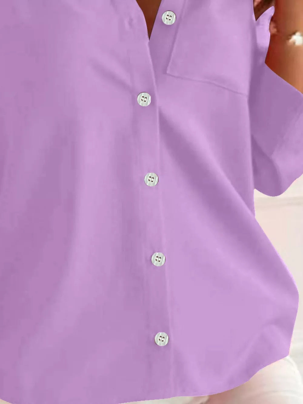 100% polyester Care instructions: Machine wash cold button-down shirt in Purple with regular silhouette