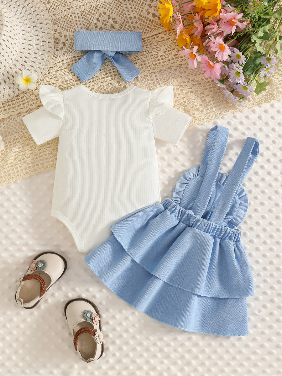 Rose Red A-line overall dress with round neck